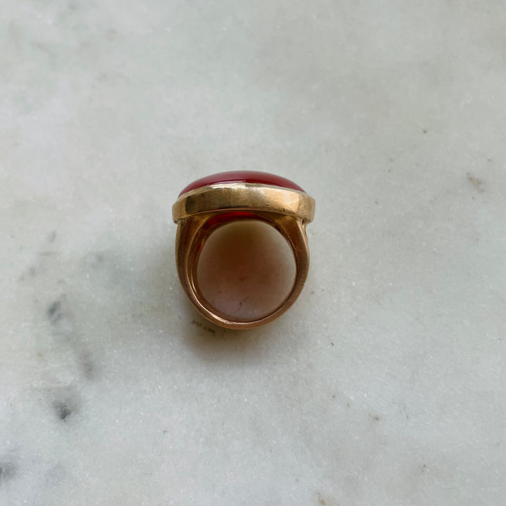 MIMOSA Handcrafted Bronze Mother Tree Ring With Carnelian
