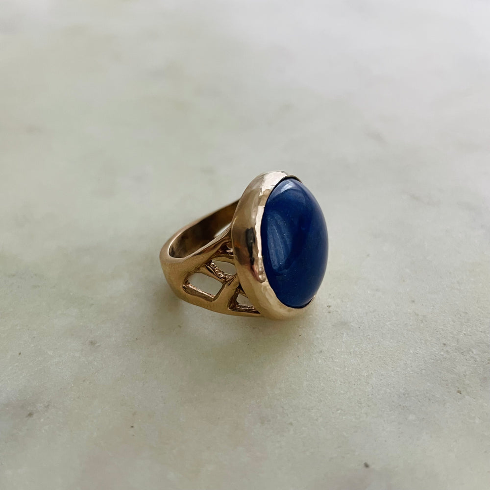 MIMOSA Handcrafted Bronze Mother Tree Ring With Lapis