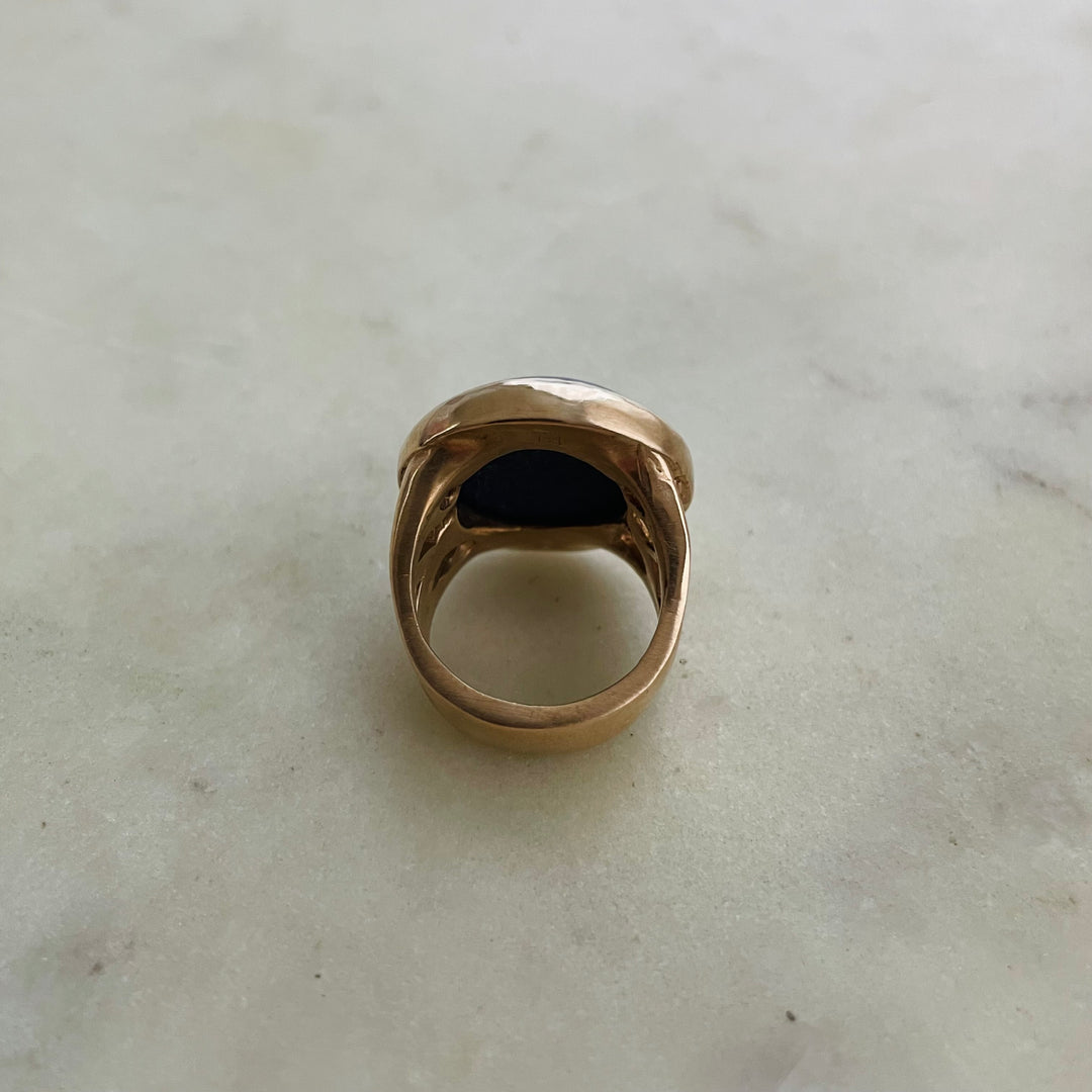 MIMOSA Handcrafted Bronze Mother Tree Ring With Lapis