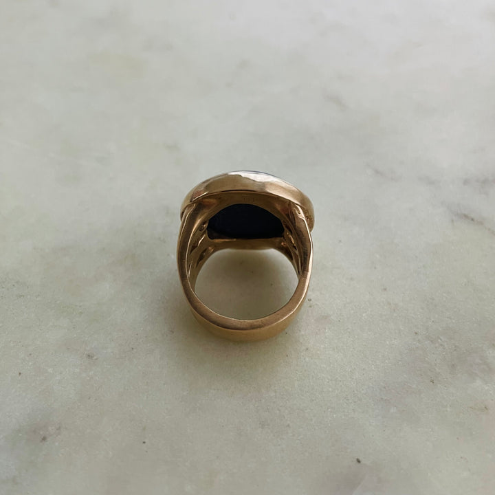 MIMOSA Handcrafted Bronze Mother Tree Ring With Lapis