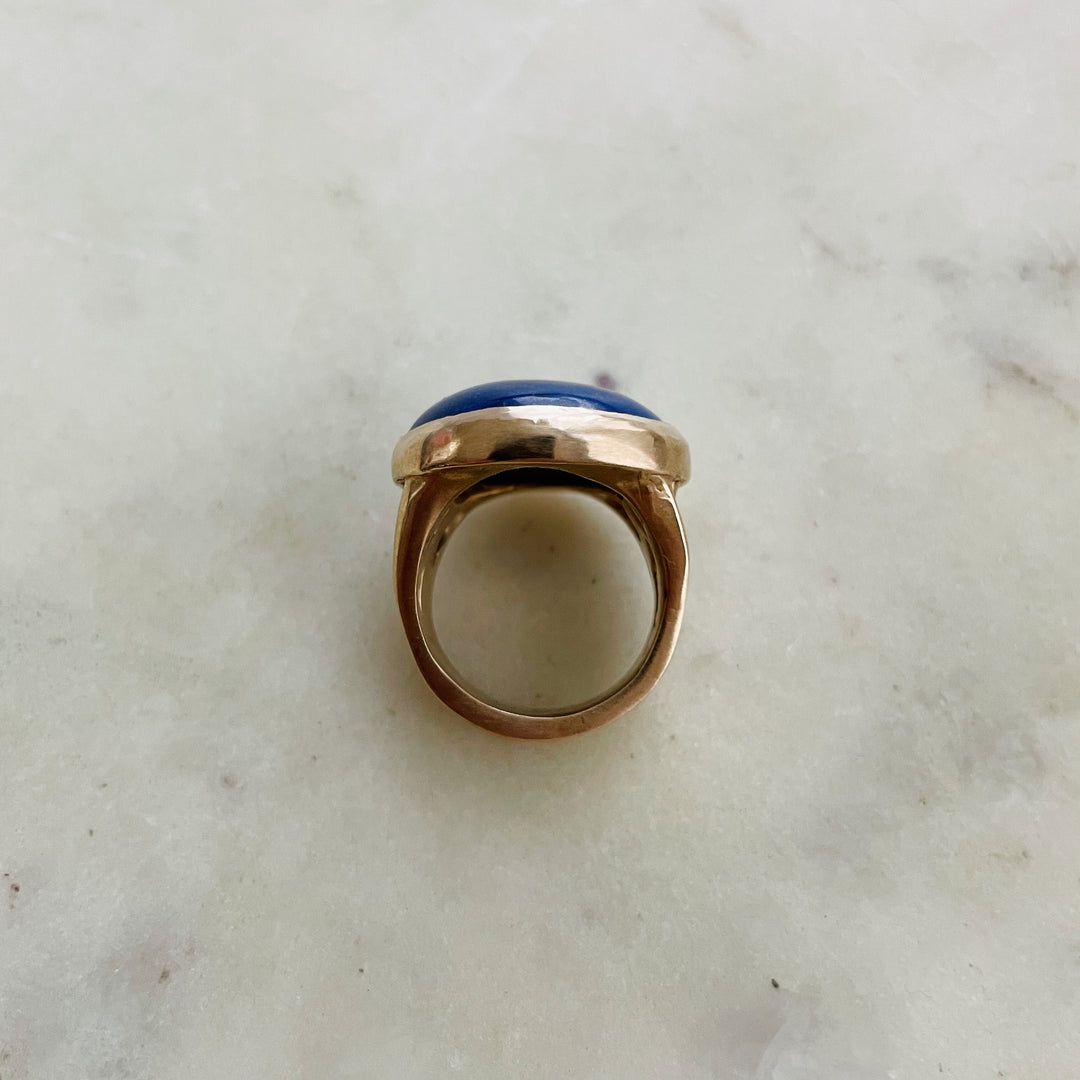 MIMOSA Handcrafted Bronze Mother Tree Ring With Lapis
