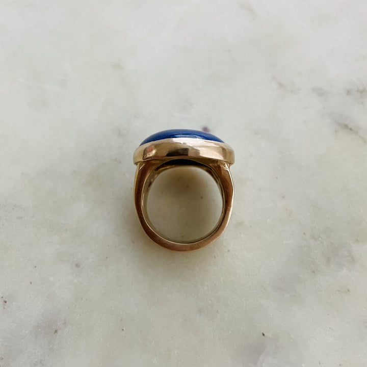 MIMOSA Handcrafted Bronze Mother Tree Ring With Lapis