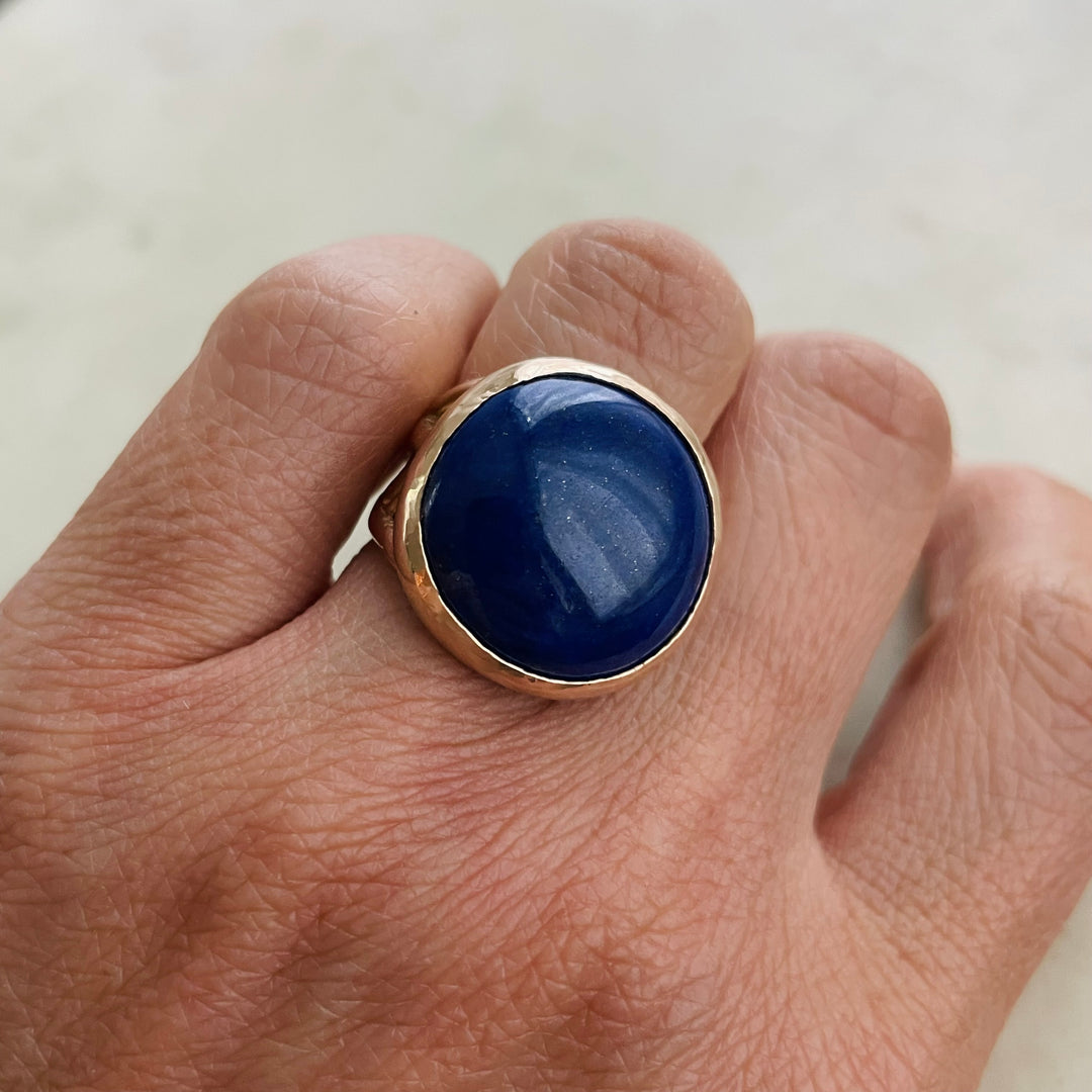 MIMOSA Handcrafted Bronze Mother Tree Ring With Lapis