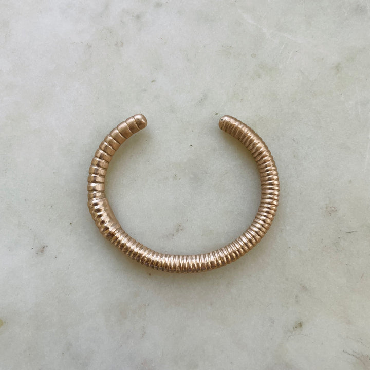 MIMOSA Handcrafted Bronze Earthworm Bracelet