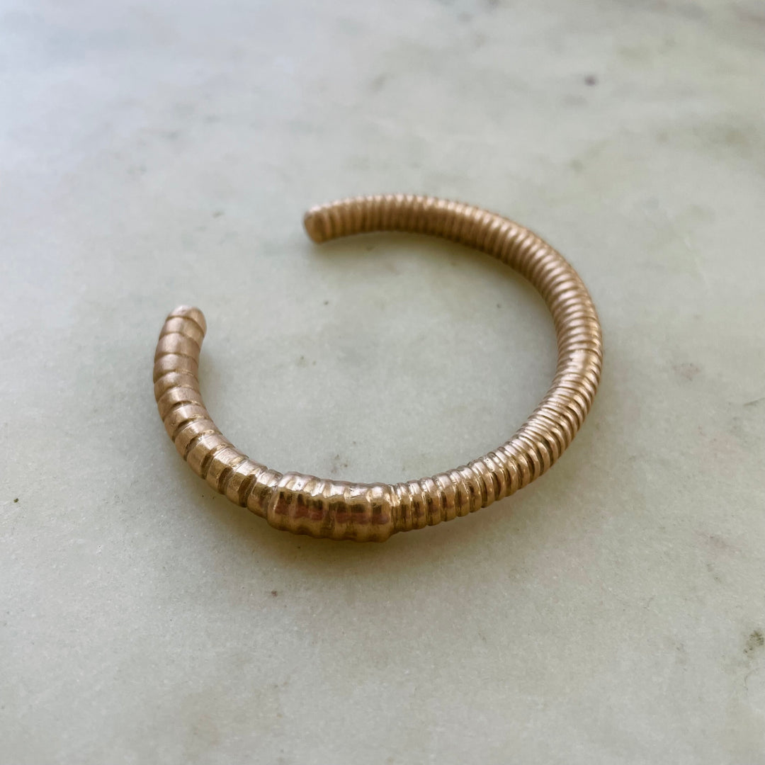 MIMOSA Handcrafted Bronze Earthworm Bracelet