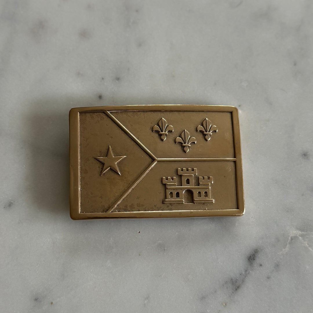 MIMOSA Handcrafted Acadian Flag Belt Buckle