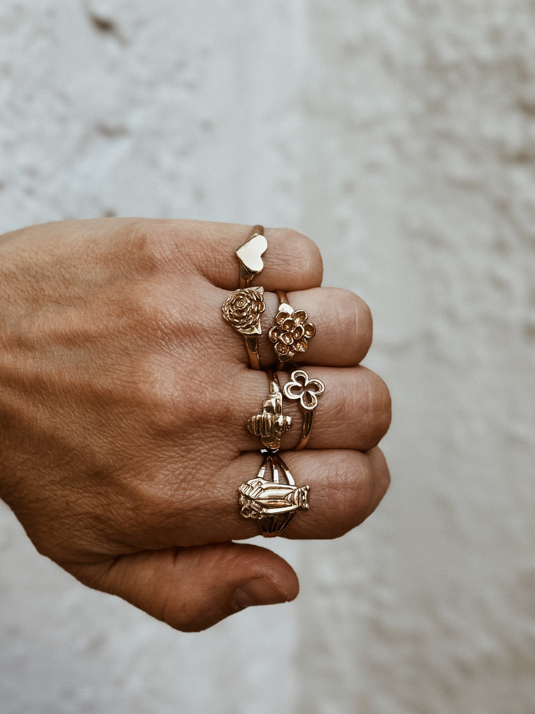 MIMOSA Handcrafted Small Rings in Bronze