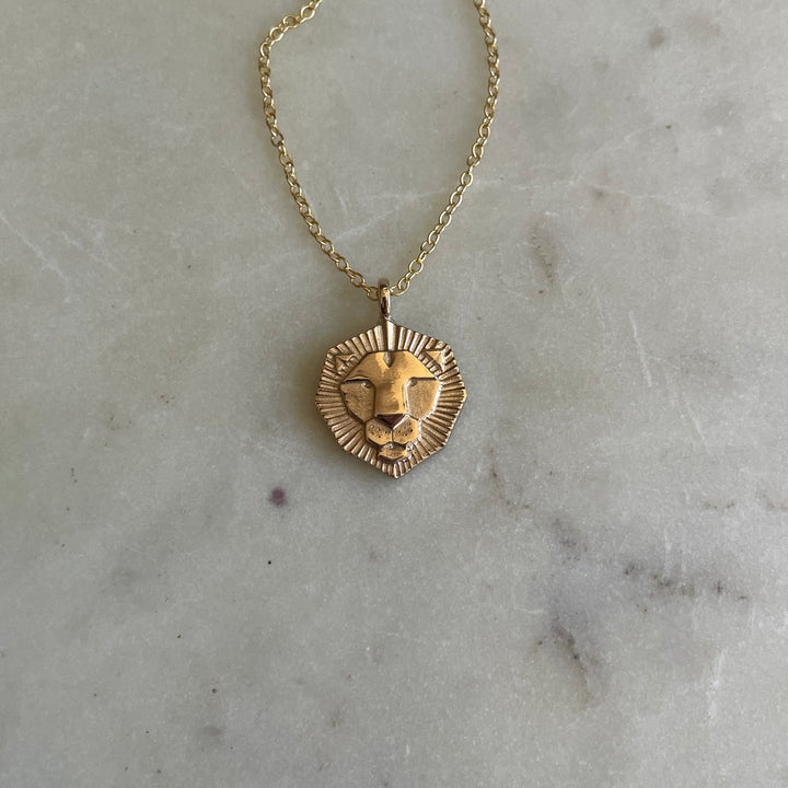 Small Gold Lion Necklace | MIMOSA Handcrafted