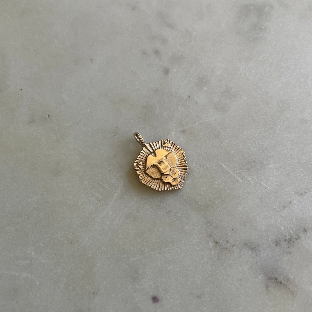 Small Gold Lion Pendant | MIMOSA Handcrafted