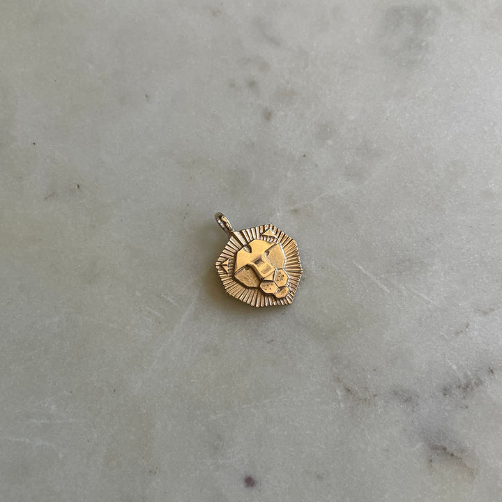 Small Gold Lion Pendant | MIMOSA Handcrafted