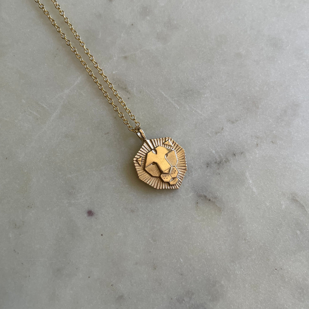 Small Gold Lion Necklace | MIMOSA Handcrafted