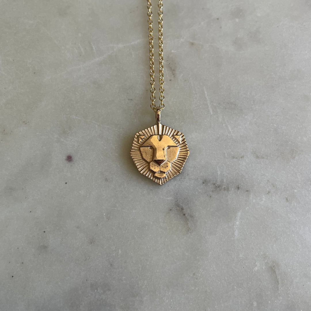 Small Gold Lion Necklace | MIMOSA Handcrafted