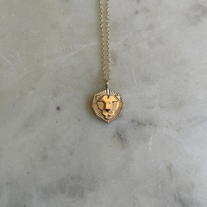 Small Gold Lion Necklace | MIMOSA Handcrafted