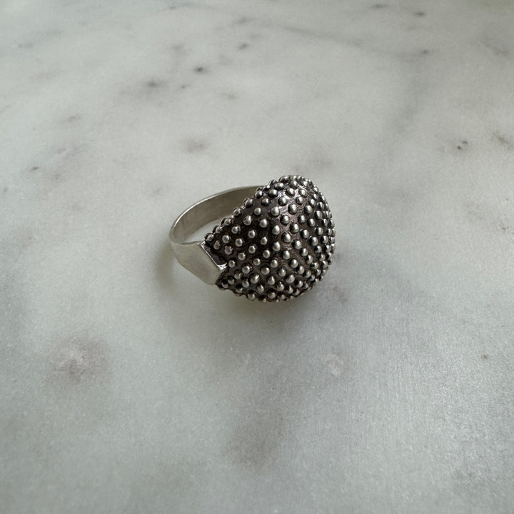 MIMOSA Handcrafted Mock Strawberry Ring in Sterling Silver