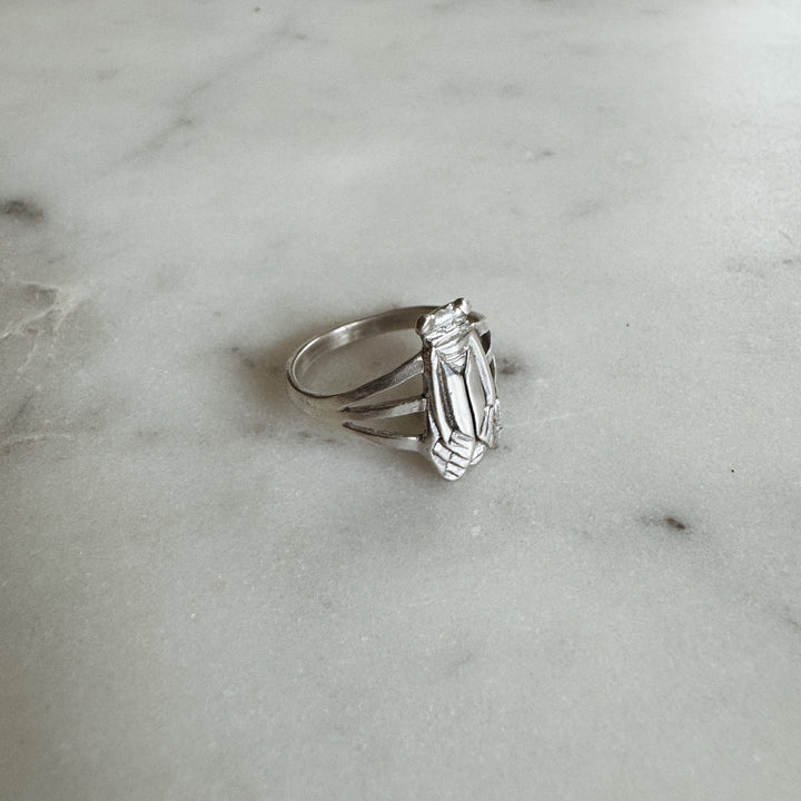 MIMOSA Handcrafted Cicada Ring in Sterling Silver