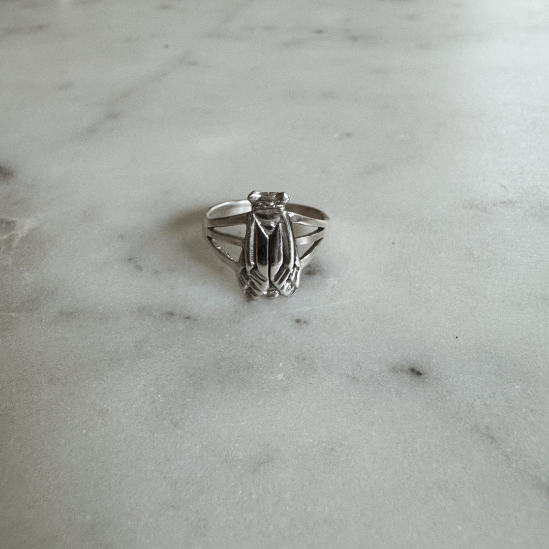 MIMOSA Handcrafted Cicada Ring in Sterling Silver