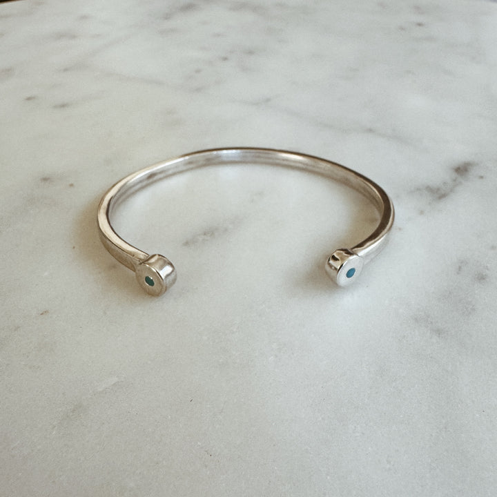 MIMOSA Handcrafted Duo Turquoise Bracelet in Sterling Silver