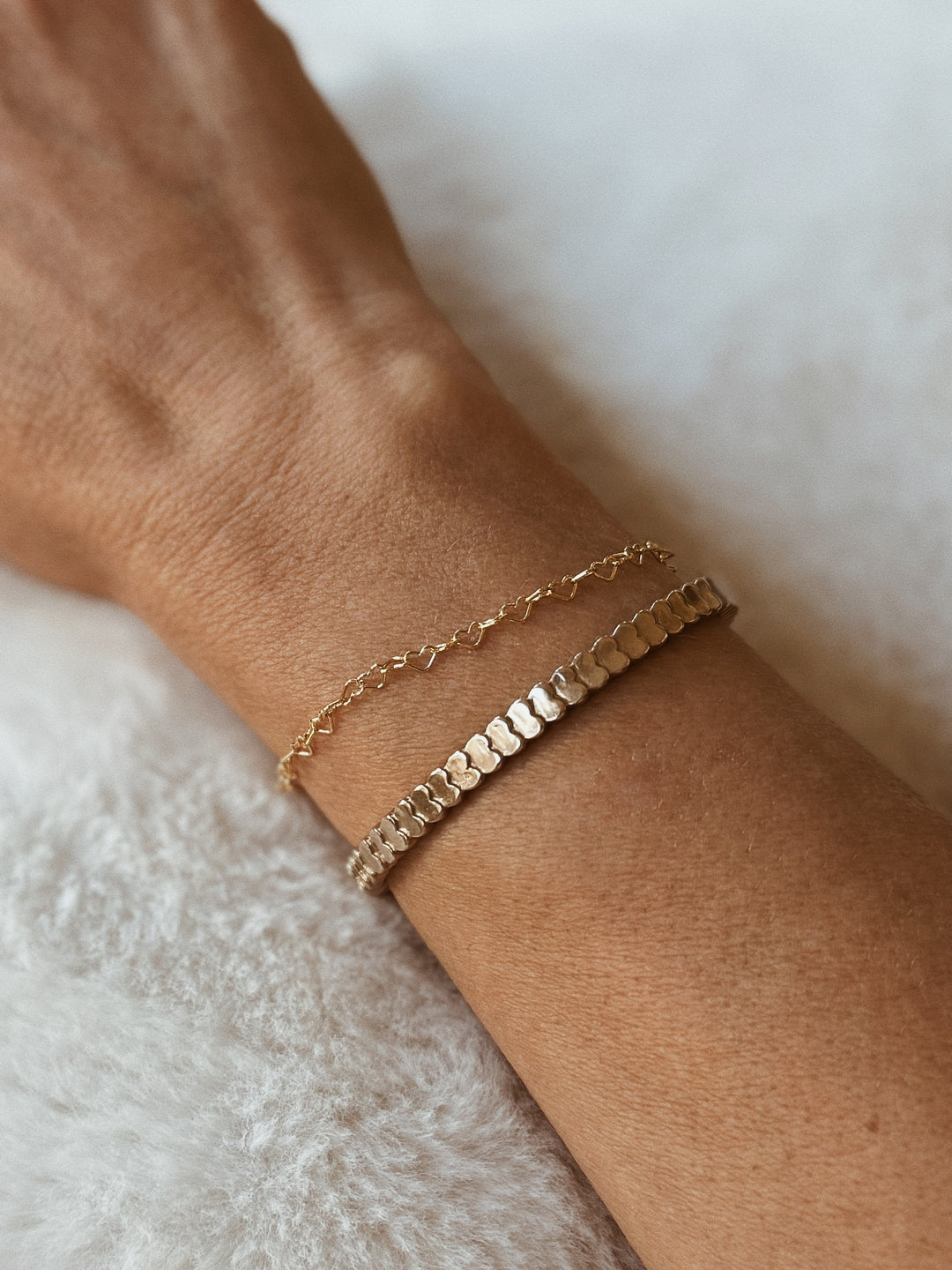 MIMOSA Handcrafted Gold-Filled Heart Bracelet