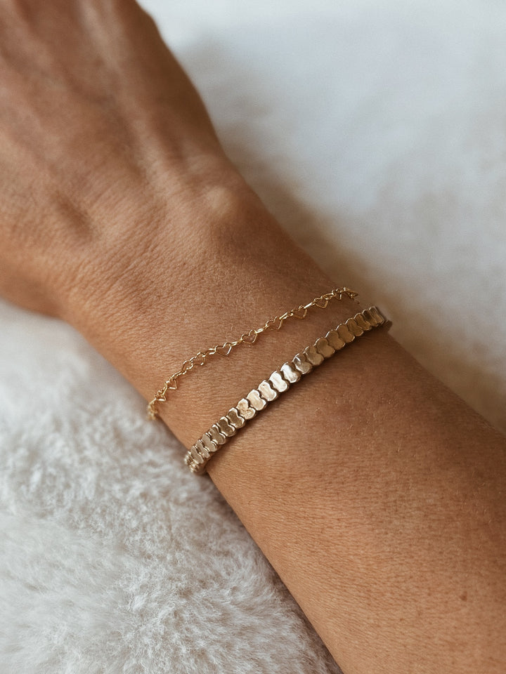MIMOSA Handcrafted Gold-Filled Heart Bracelet