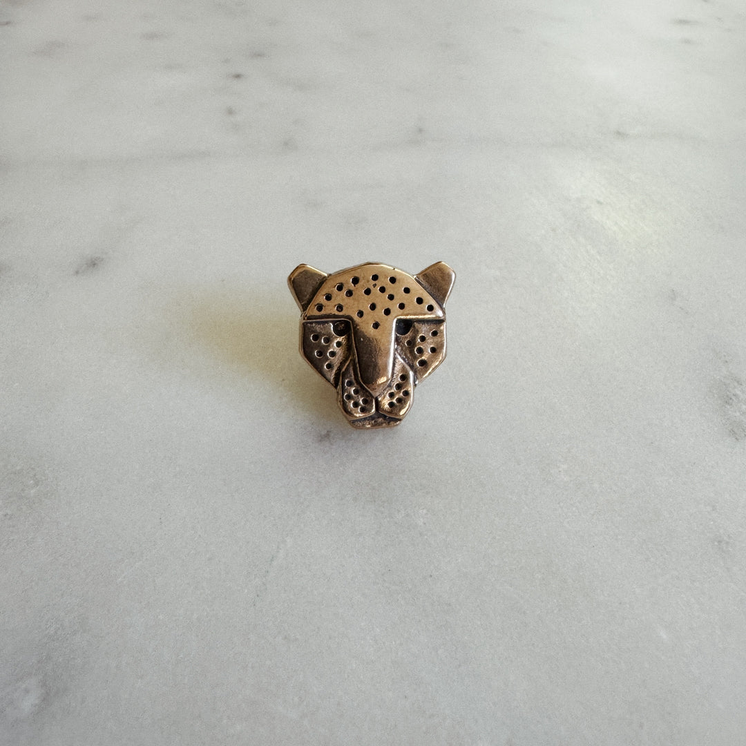 MIMOSA Handcrafted Jaguar Pin in Bronze