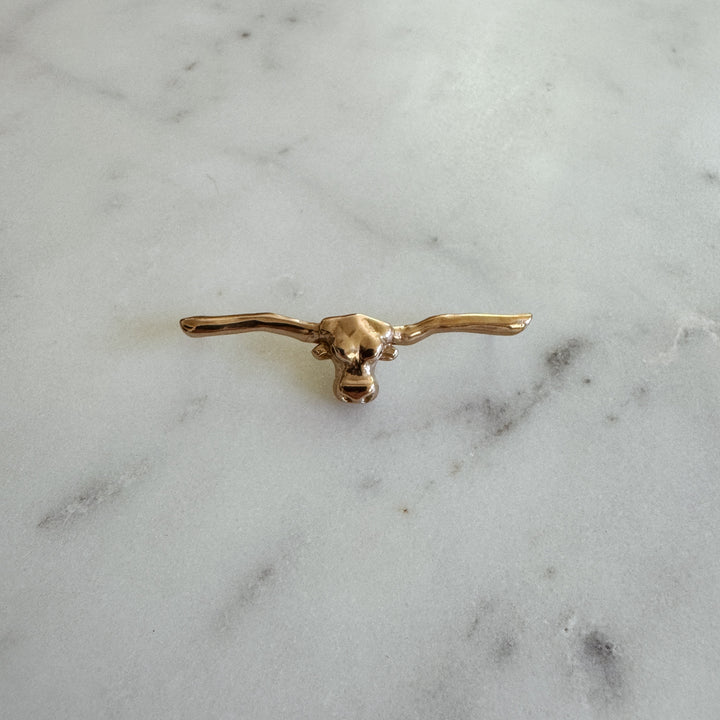 MIMOSA Handcrafted Longhorn Pin in Bronze