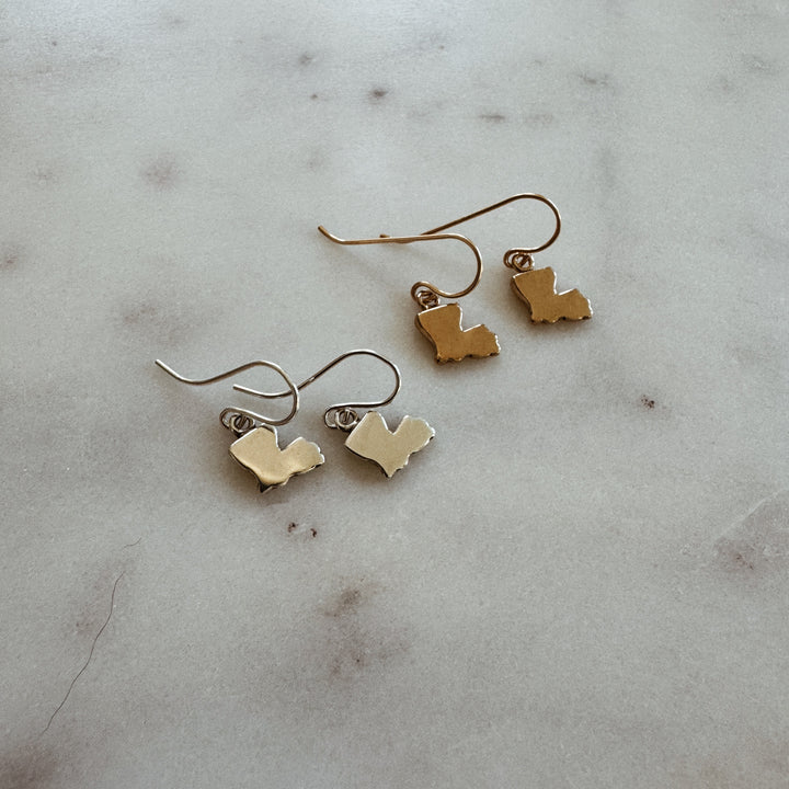 MIMOSA Handcrafted Sterling Silver and Bronze Louisiana State Earrings