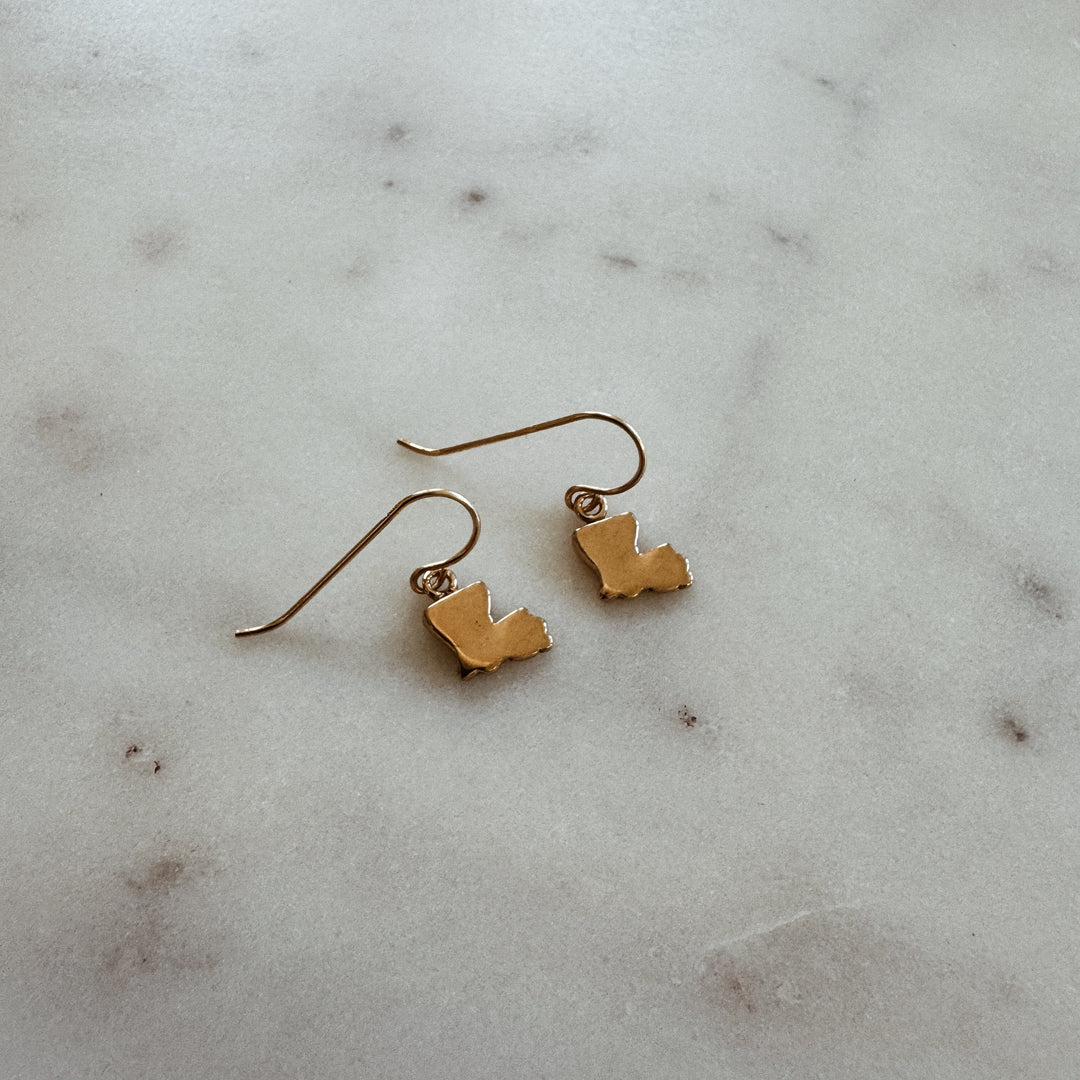 MIMOSA Handcrafted Bronze Louisiana State Earrings