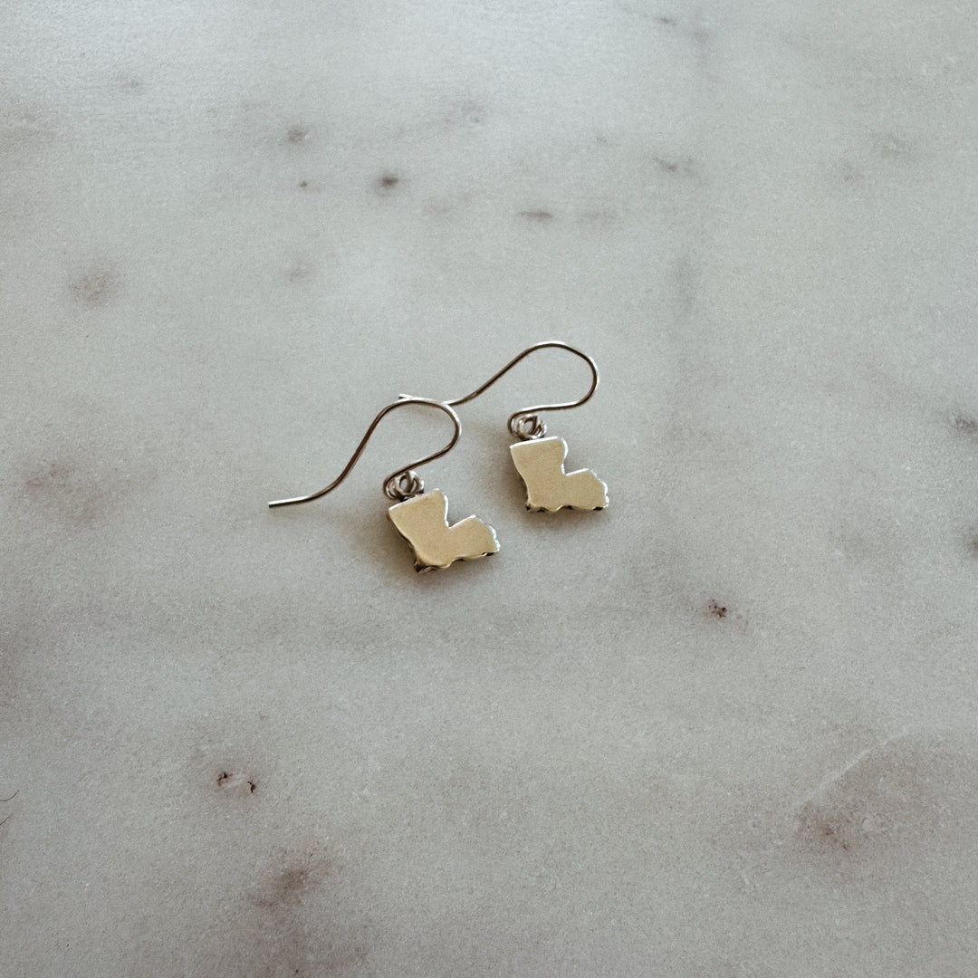 MIMOSA Handcrafted Sterling Silver Louisiana State Earrings