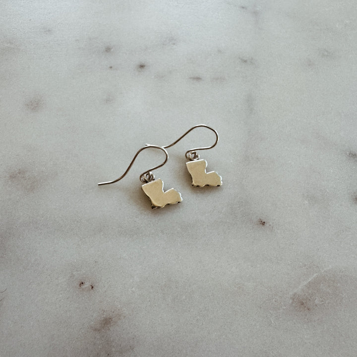 MIMOSA Handcrafted Sterling Silver Louisiana State Earrings