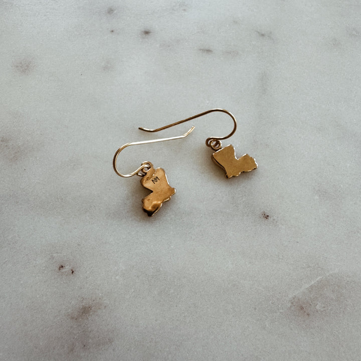 MIMOSA Handcrafted Bronze Louisiana State Earrings