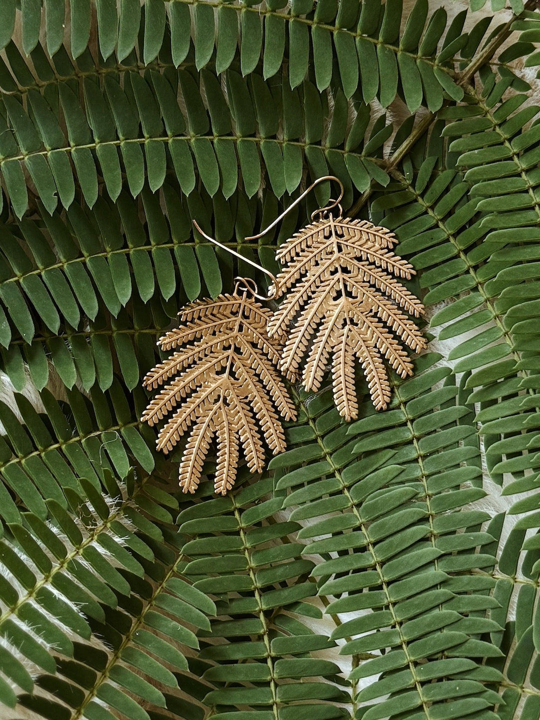 MIMOSA Handcrafted Mimosa Leaf Earrings