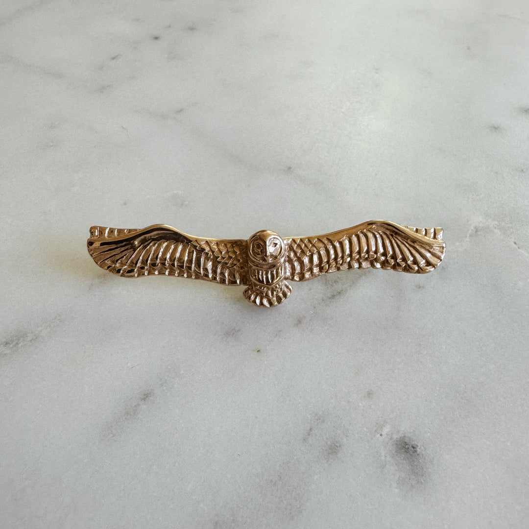 MIMOSA Handcrafted Owl Pin in Bronze
