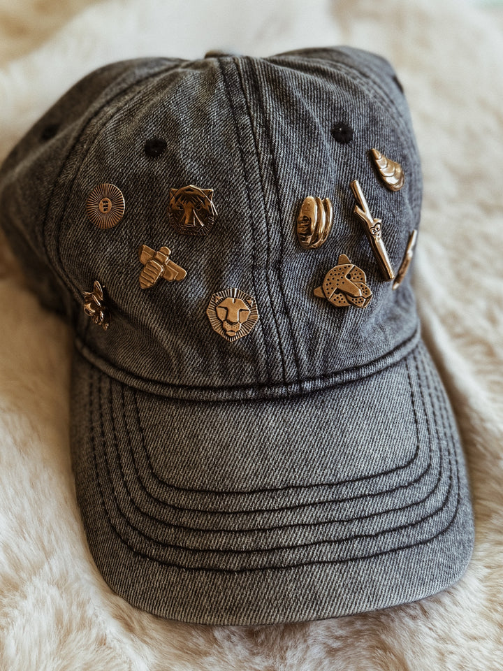 MIMOSA Handcrafted Pins on a Baseball Cap