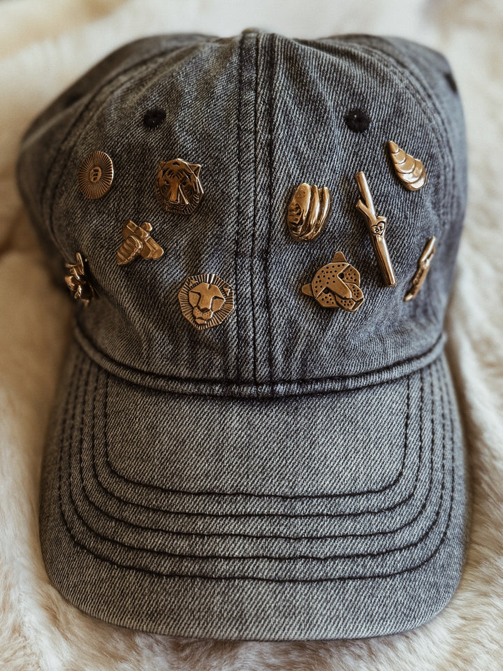 MIMOSA Handcrafted Pins on a Baseball Cap