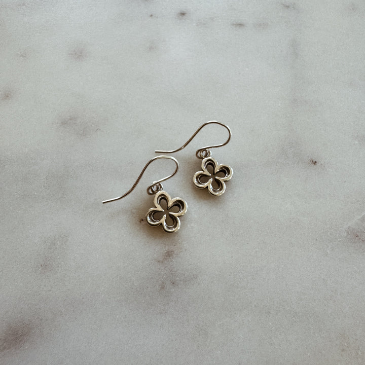 MIMOSA Handcrafted Small Sterling Silver Quatrefoil Earrings