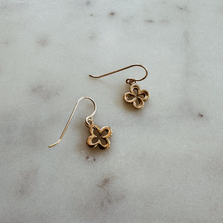 MIMOSA Handcrafted Small Bronze Quatrefoil Earrings