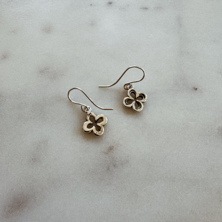 MIMOSA Handcrafted Small Sterling Silver Quatrefoil Earrings