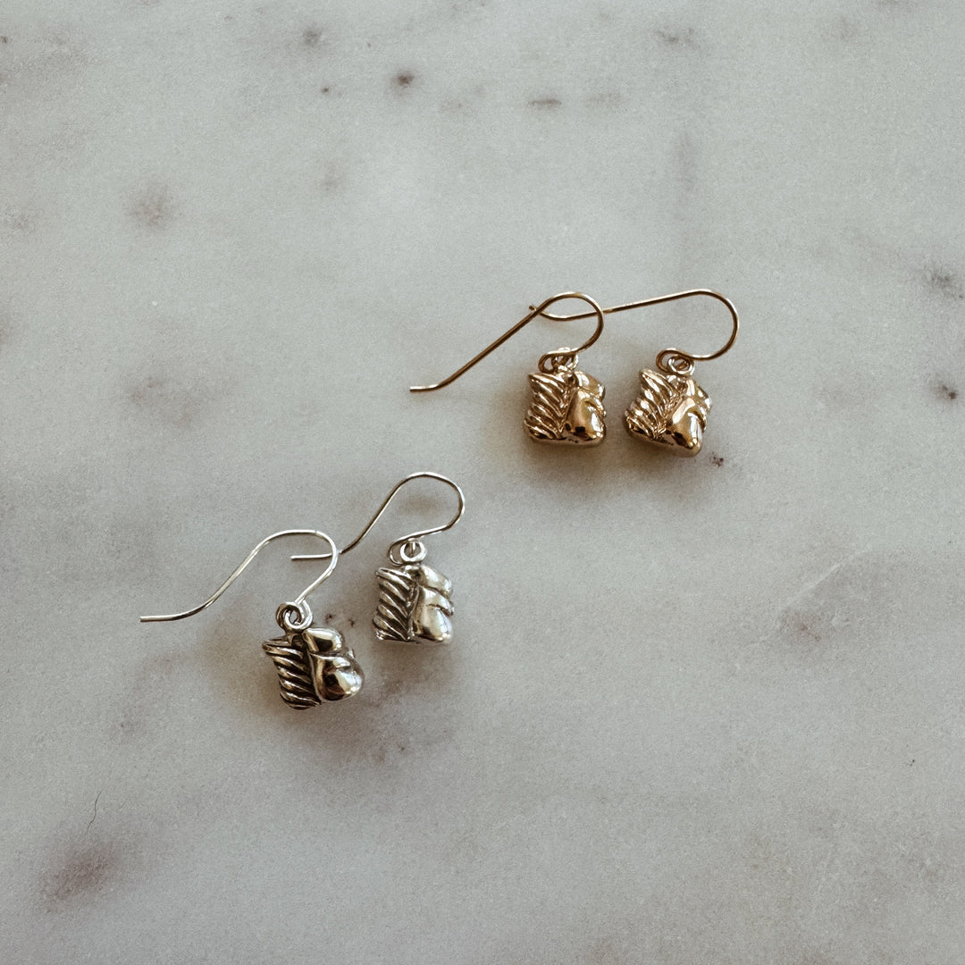 MIMOSA Handcrafted Sterling Silver and Bronze Squirrel Earrings