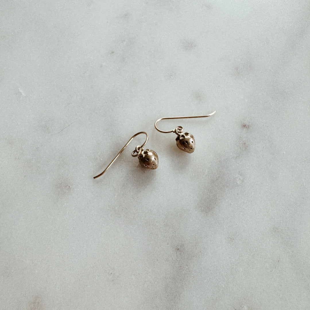 MIMOSA Handcrafted Strawberry Earrings in Bronze