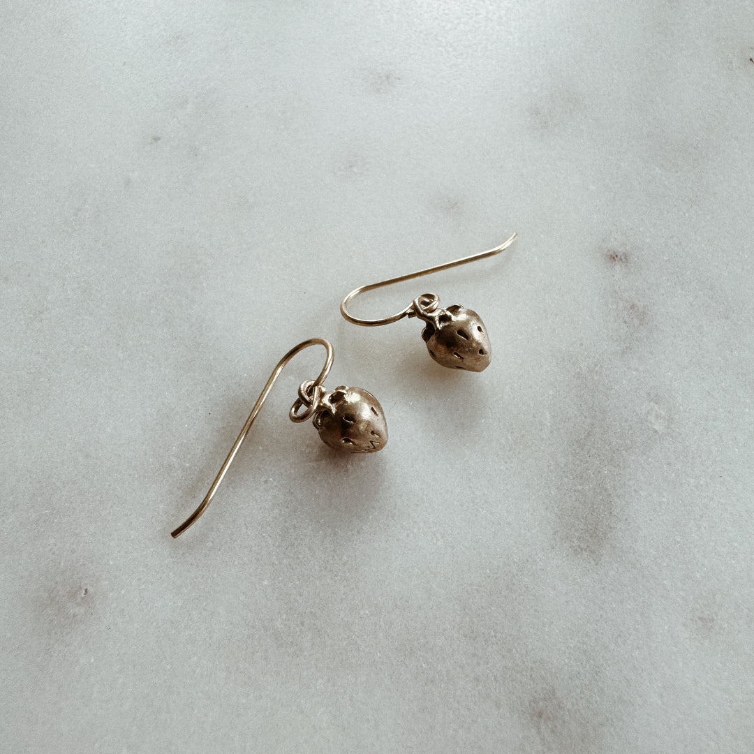 MIMOSA Handcrafted Strawberry Earrings in Bronze
