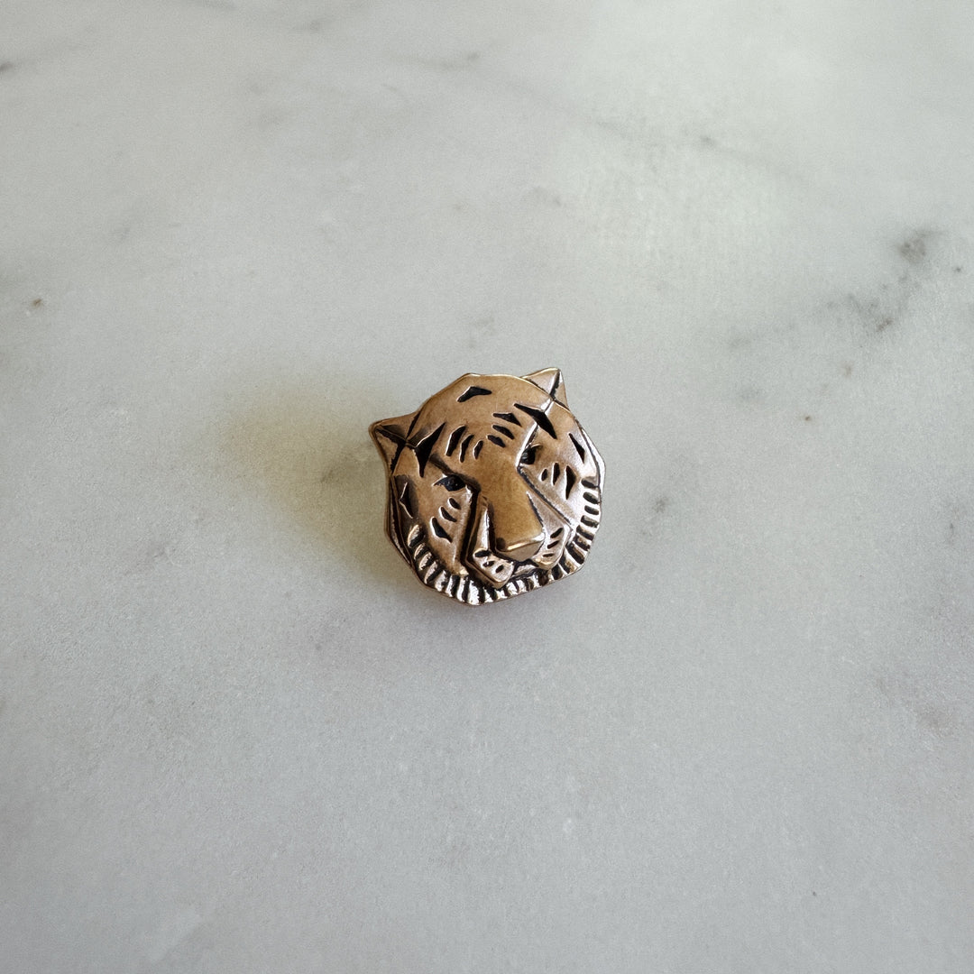 MIMOSA Handcrafted Tiger Pin in Bronze