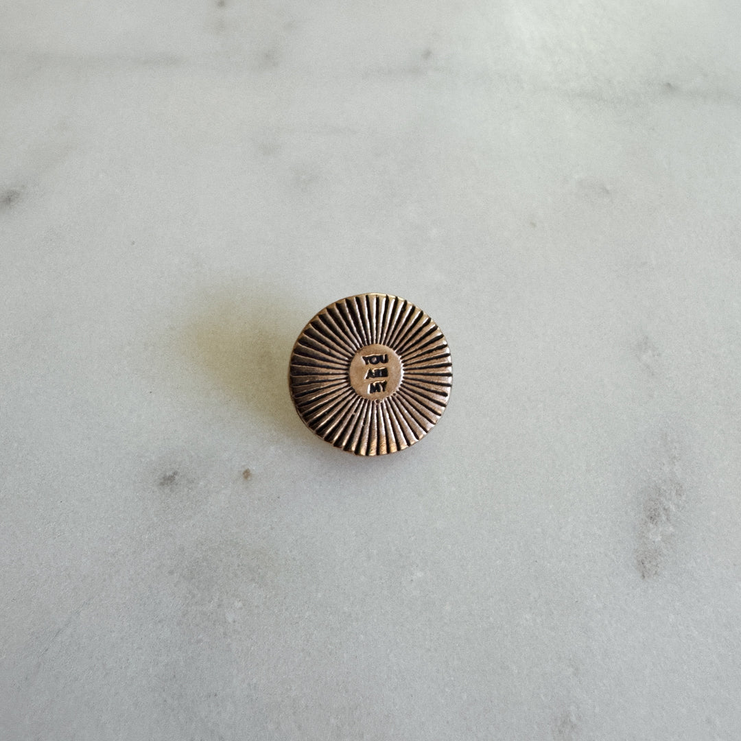 MIMOSA Handcrafted You Are My Sunshine Pin in Bronze