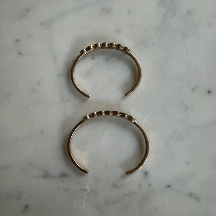 MIMOSA Handcrafted Minimal Circle Stone Cuffs in Sizes Small and Medium