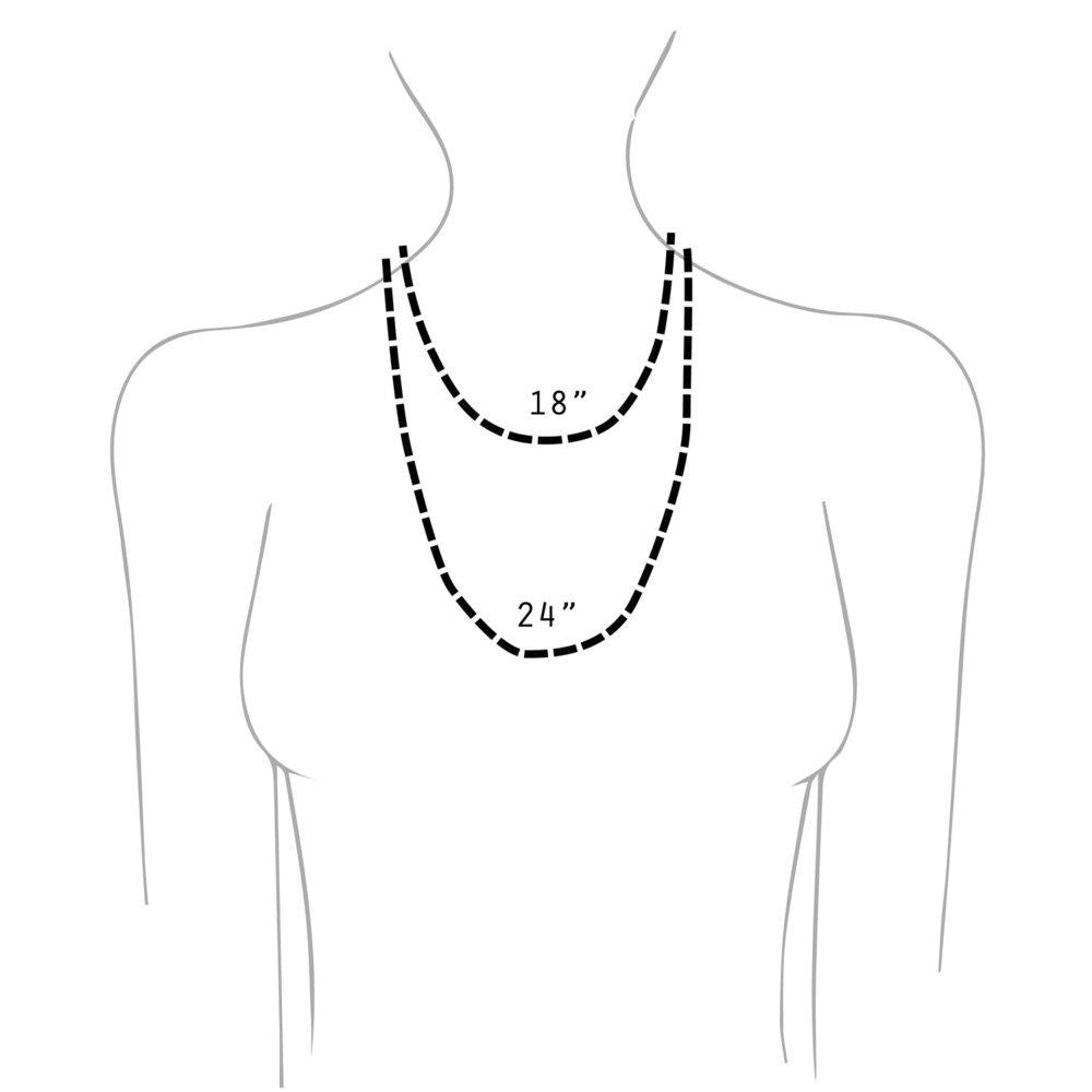 Graphic Depicting 18 Inch And 24 Inch Chain Lengths
