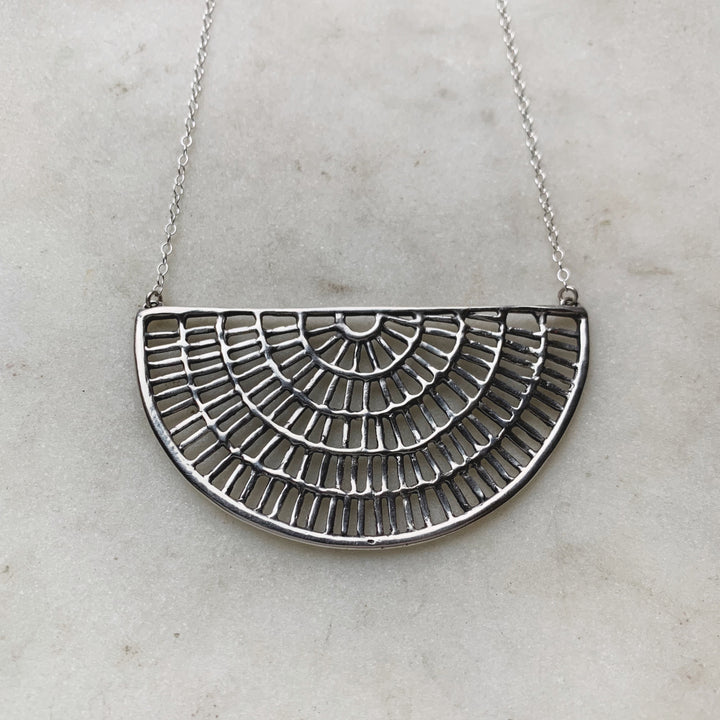 MIMOSA Handcrafted's Shimmering Sun Necklace in Sterling Silver