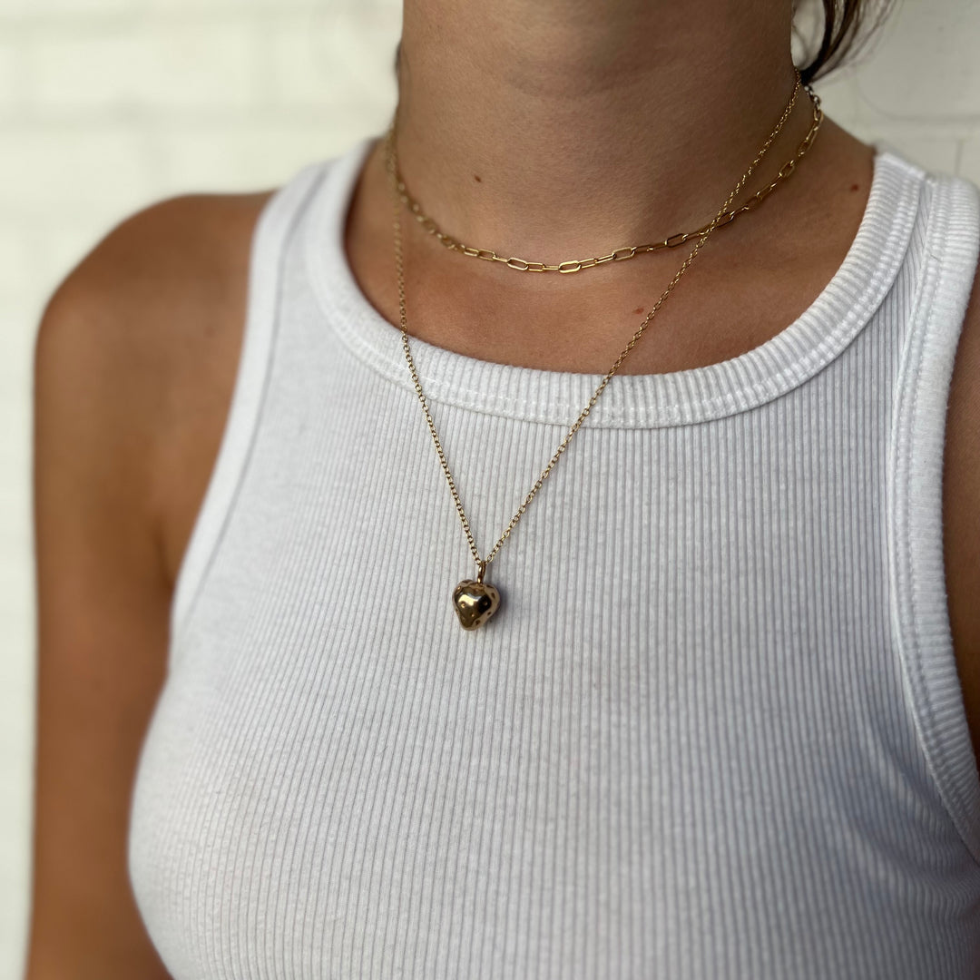 Woman Wearing Handmade Strawberry Fruit Pendant Necklace