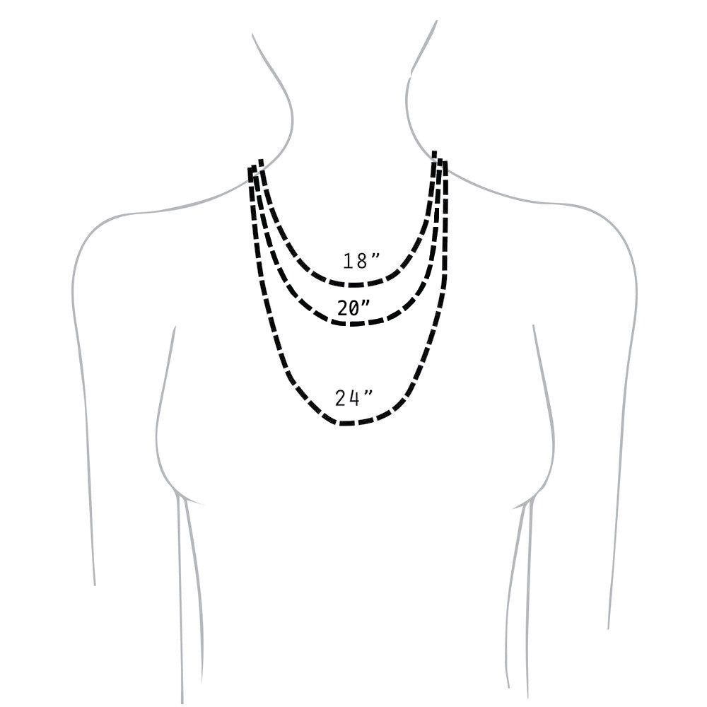Graph showing different necklace lengths