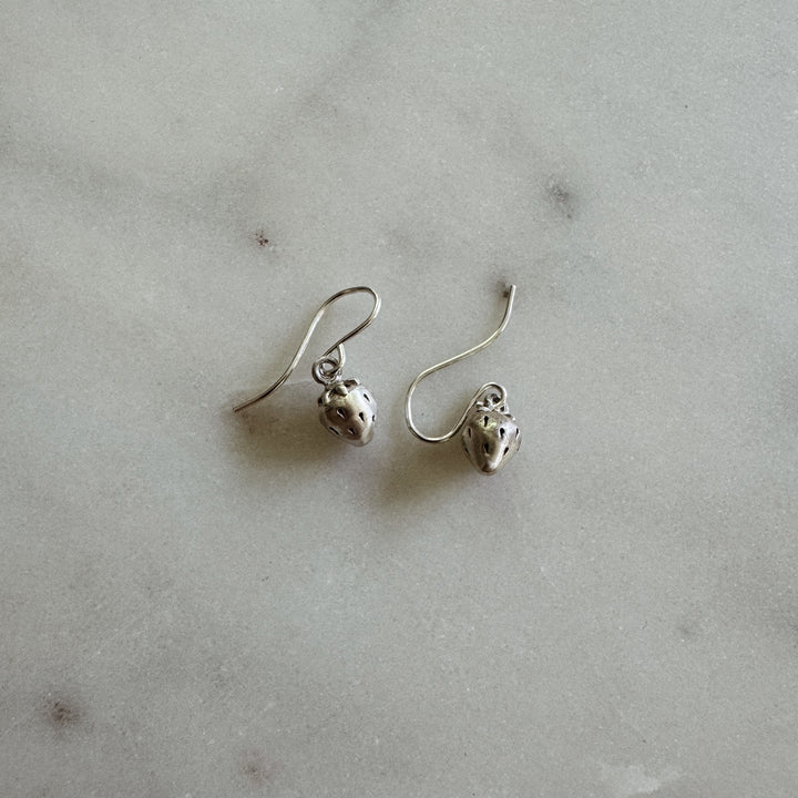 MIMOSA Handcrafted Small Strawberry Earrings in Sterling Silver