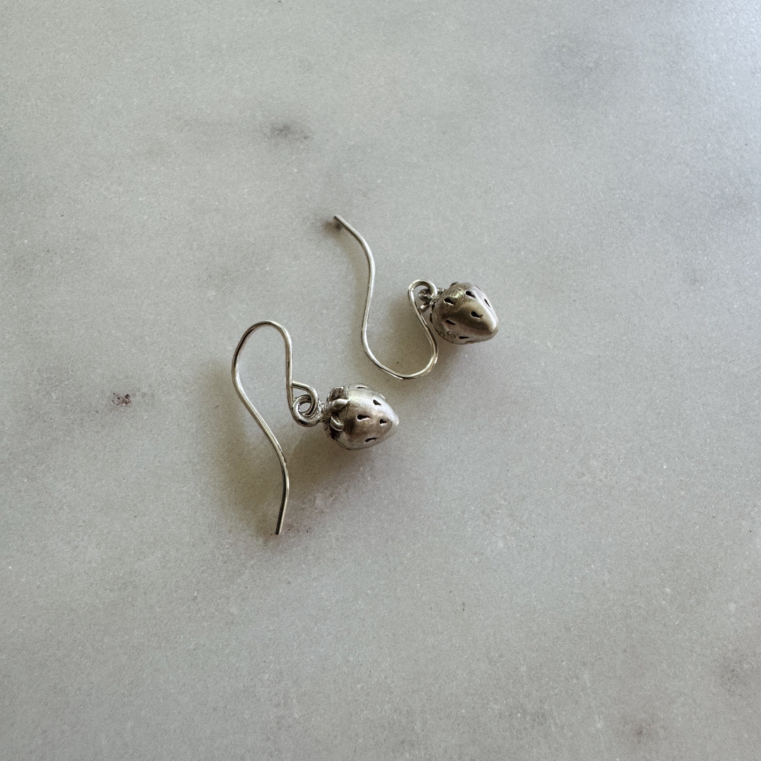 MIMOSA Handcrafted Small Strawberry Earrings in Sterling Silver