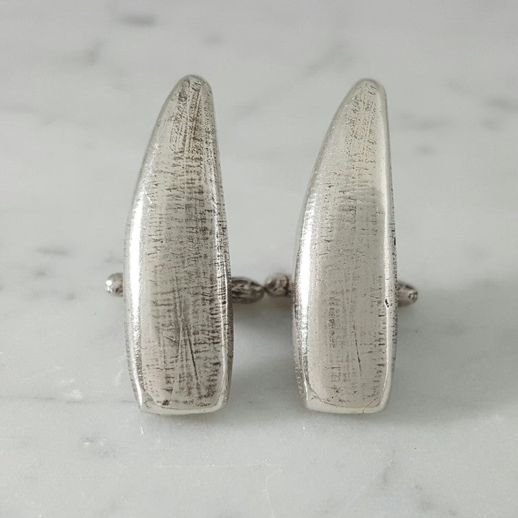 Handmade Sterling Silver Alligator Tooth Cufflinks